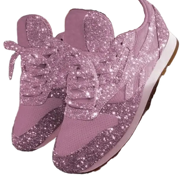 Kvinnors Glittrande Sneakers i Mesh för Avslappnad och Festlig Stil 2
