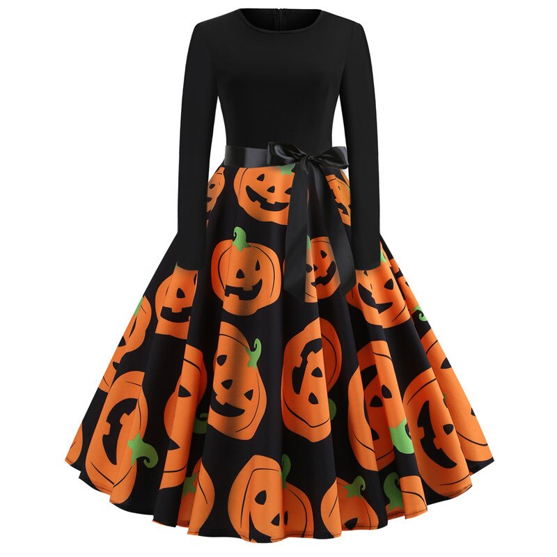 Kvinnors Halloween Kostym Långärmad Karikaturdesign Mjuk Material 13