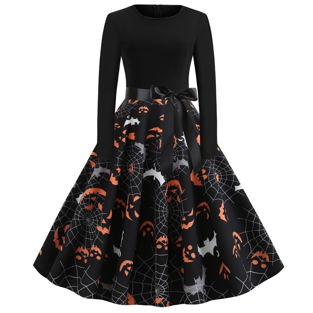 Kvinnors Halloween Kostym Långärmad Karikaturdesign Mjuk Material 3
