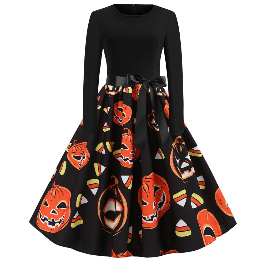 Kvinnors Halloween Kostym Långärmad Karikaturdesign Mjuk Material 8