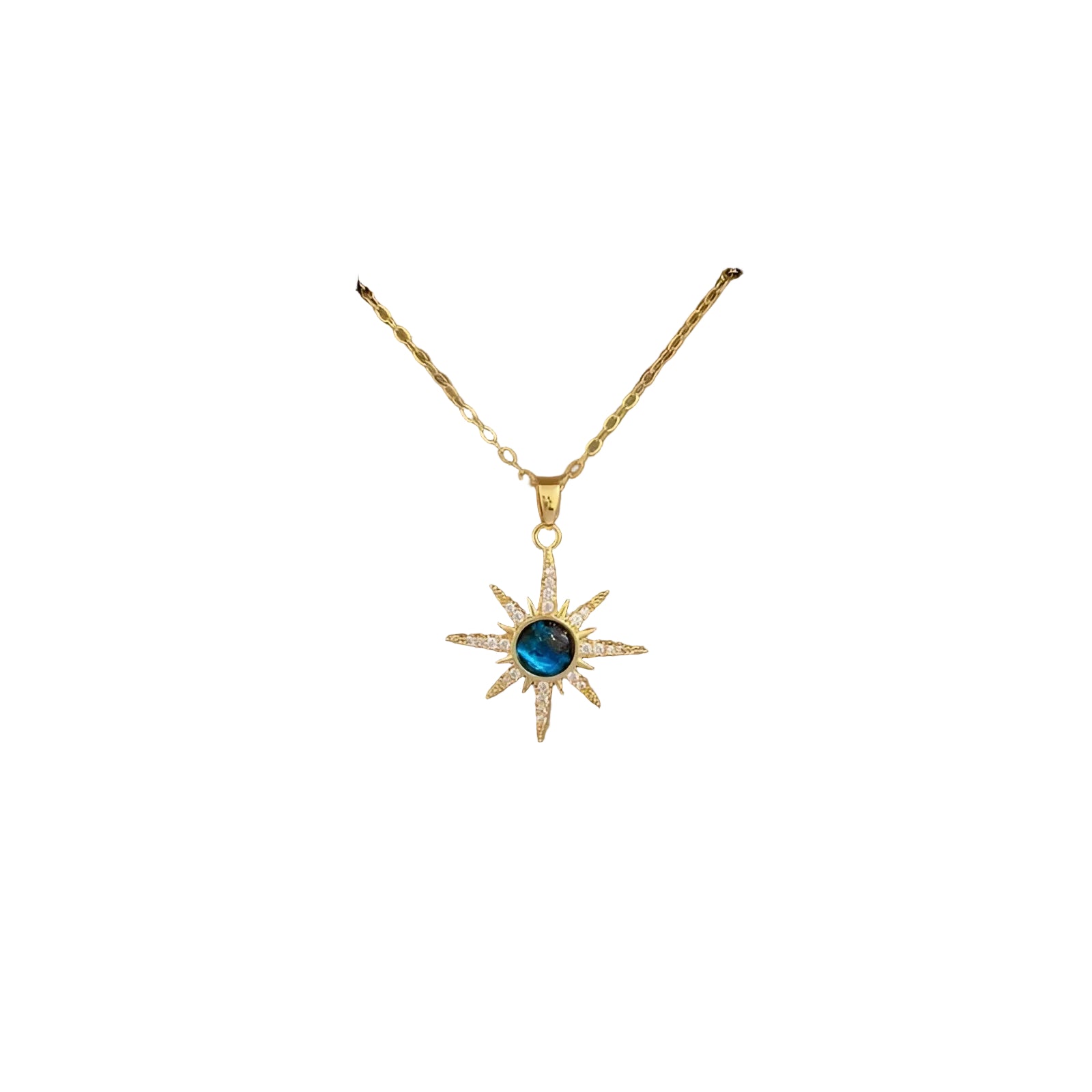 Kvinnors Halsband med Akvamarin och Kristaller 0