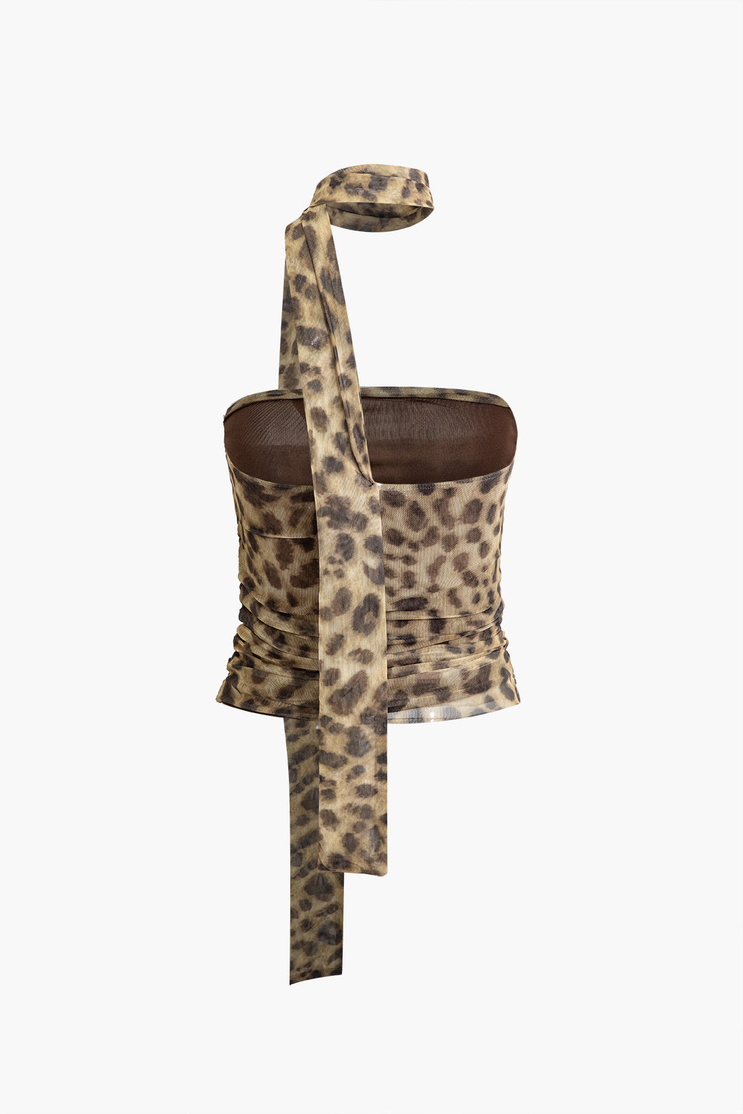 Kvinnors Haltertop i Mesh med Leopardtryck 2