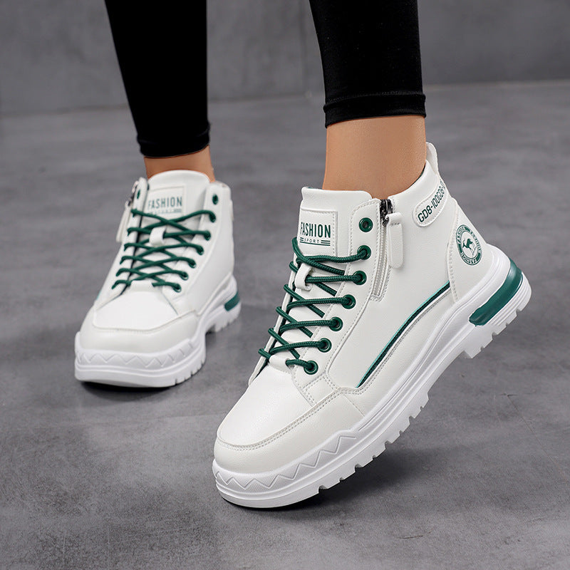 Kvinnors High-Top Sneakers Snörning Modern Stil 4