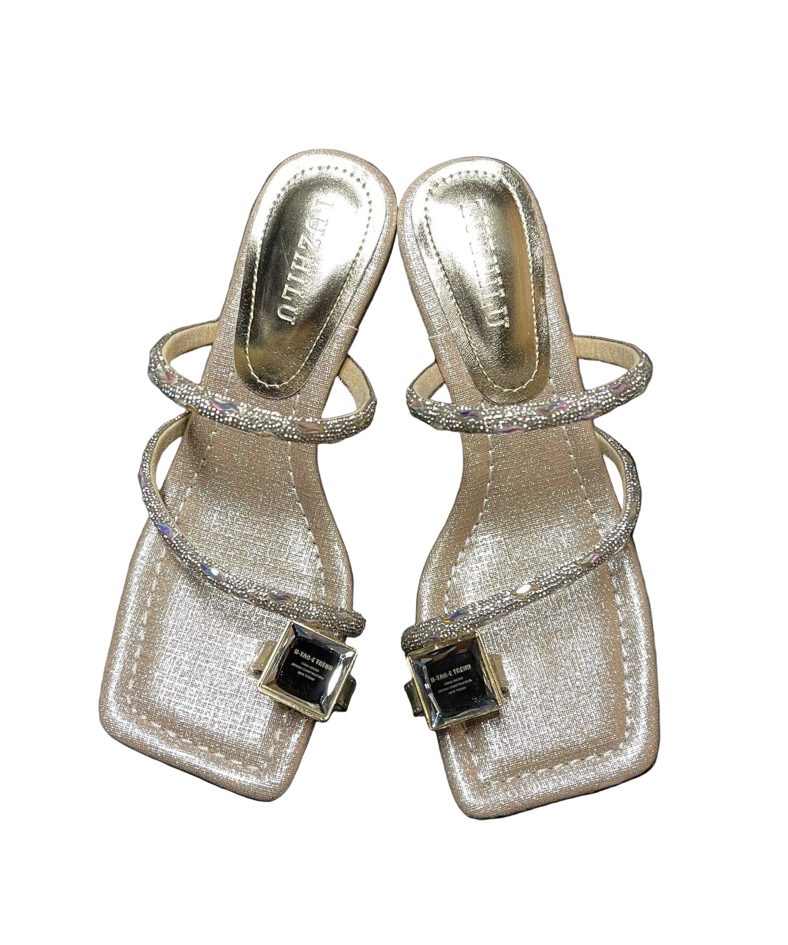 Kvinnors Högklackade Sandaler med Rhinestones Glamour 0