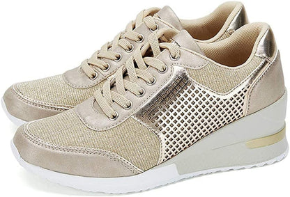 Kvinnors Högklackade Sneakers med Kilklack 1
