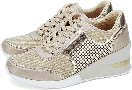 Kvinnors Högklackade Sneakers med Kilklack 1