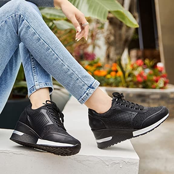 Kvinnors Högklackade Sneakers med Kilklack 5