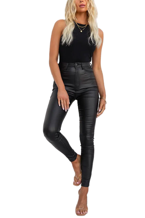 Kvinnors Högmidjade Byxor i Slim Fit 0