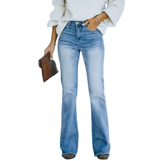 Kvinnors Högmidjade Raka Jeans 0