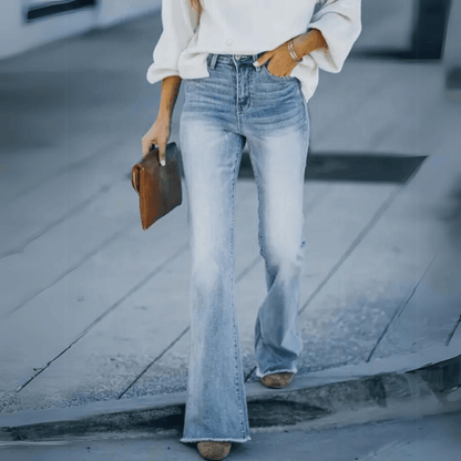Kvinnors Högmidjade Raka Jeans 4