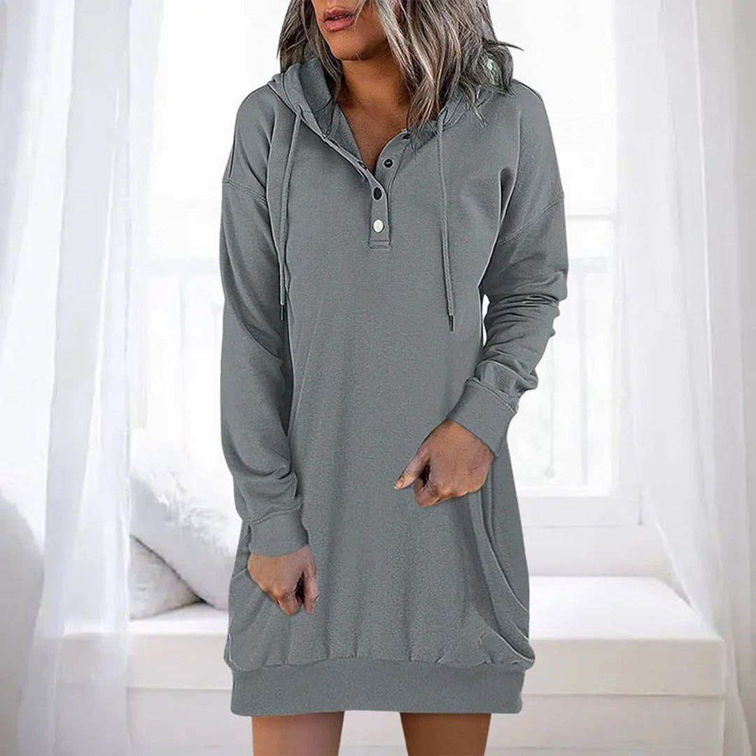 Kvinnors Hoodie-Klänning Avslappnad Stil 2