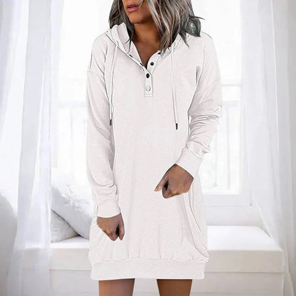Kvinnors Hoodie-Klänning Avslappnad Stil 5