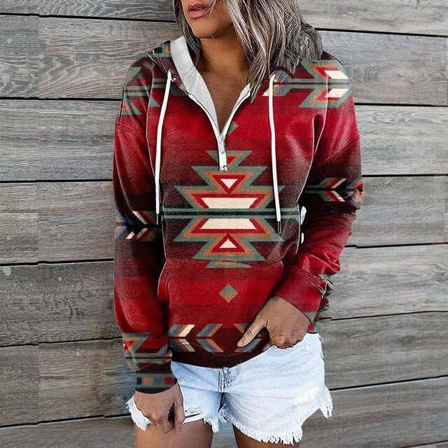 Kvinnors Hoodie Trendig Med Fickor 4