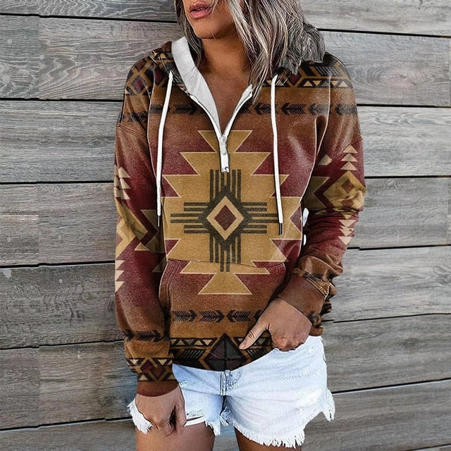 Kvinnors Hoodie Trendig Med Fickor 5