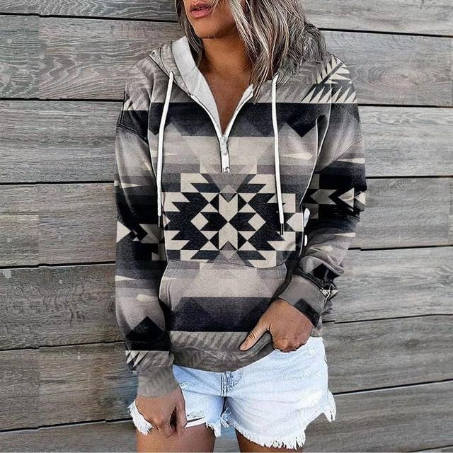 Kvinnors Hoodie Trendig Med Fickor 7