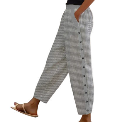 Kvinnors Höstbyxor Randiga Modern Fit 0