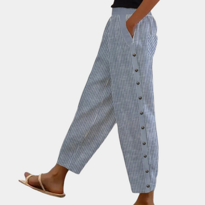Kvinnors Höstbyxor Randiga Modern Fit 1