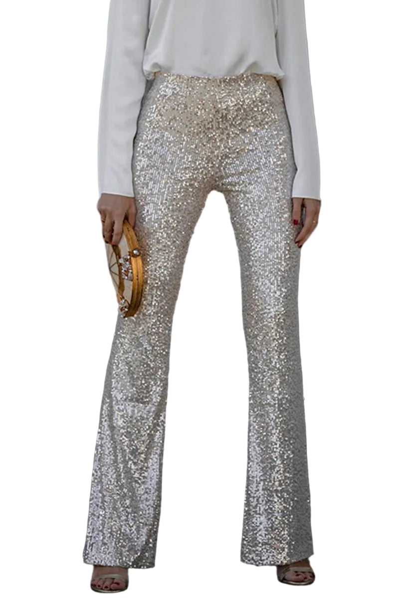 Kvinnors Höstbyxor med Hög Midja och Utsvängd Design 0