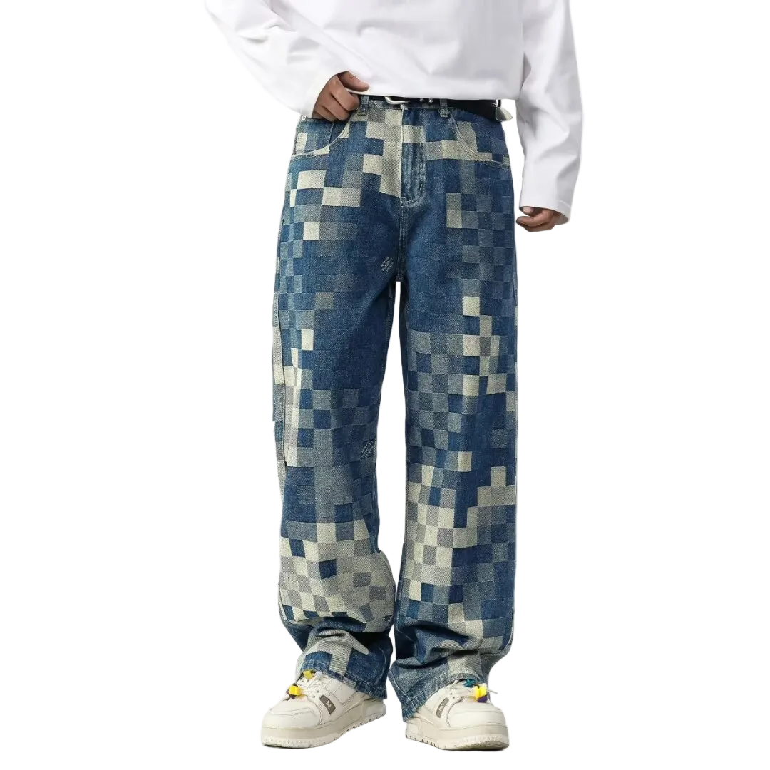 Kvinnors Jeans Patchwork Modern Stil 0