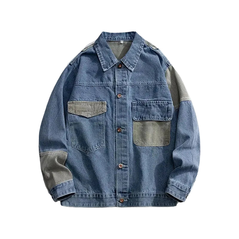 Kvinnors Jeansjacka Dam Patchwork Boxig Stil 0