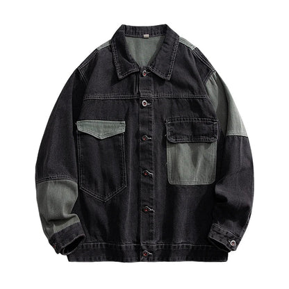 Kvinnors Jeansjacka Dam Patchwork Boxig Stil 2