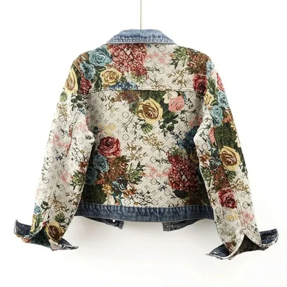 Kvinnors Jeansjacka med Blommönster 1