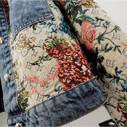 Kvinnors Jeansjacka med Blommönster 4