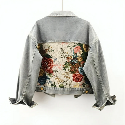 Kvinnors Jeansjacka med Blommönster 5