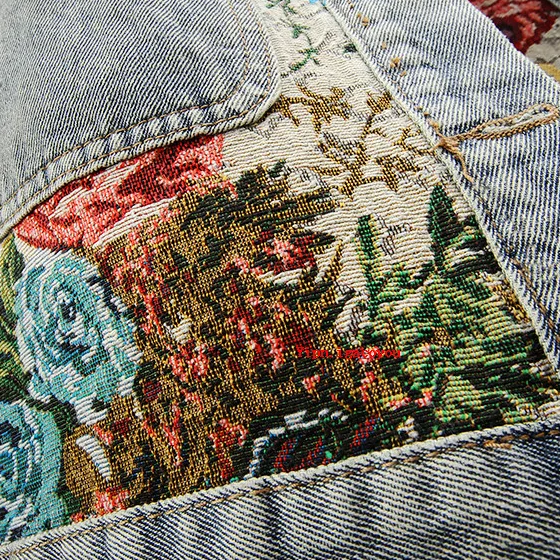 Kvinnors Jeansjacka med Blommönster 7
