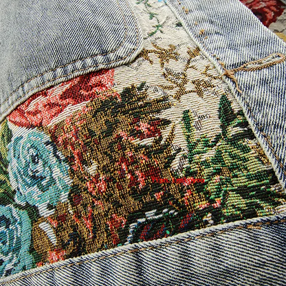 Kvinnors Jeansjacka med Blommönster 7