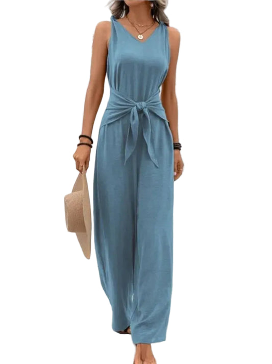 Kvinnors Jumpsuit Casual V-hals med Vida Ben 0