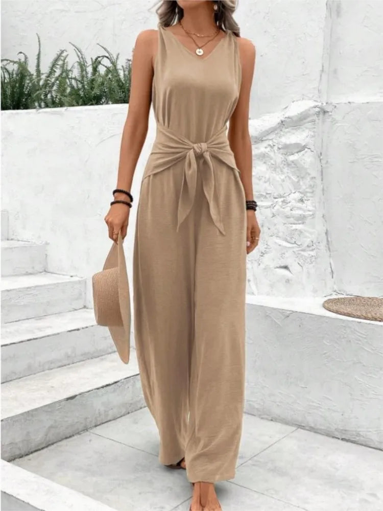 Kvinnors Jumpsuit Casual V-hals med Vida Ben 2
