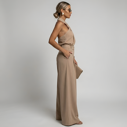 Kvinnors Jumpsuit Halter Neck med Vida Ben 1