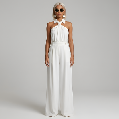 Kvinnors Jumpsuit Halter Neck med Vida Ben 3