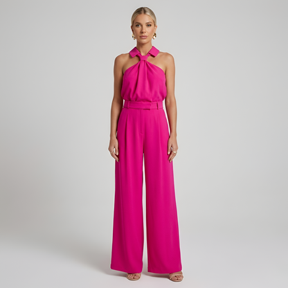 Kvinnors Jumpsuit Halter Neck med Vida Ben 4