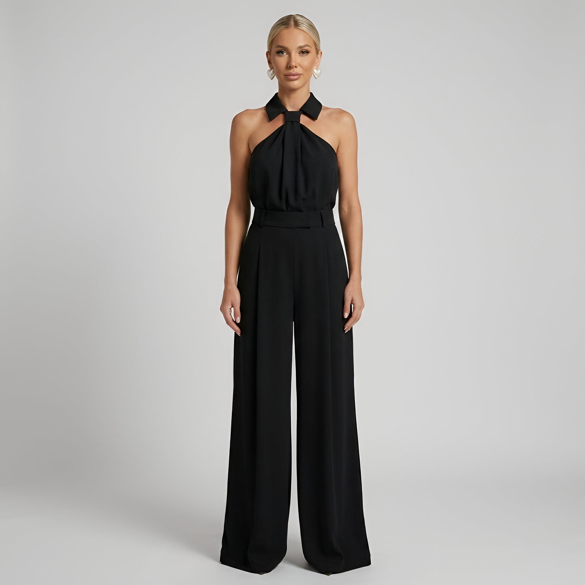 Kvinnors Jumpsuit Halter Neck med Vida Ben 5