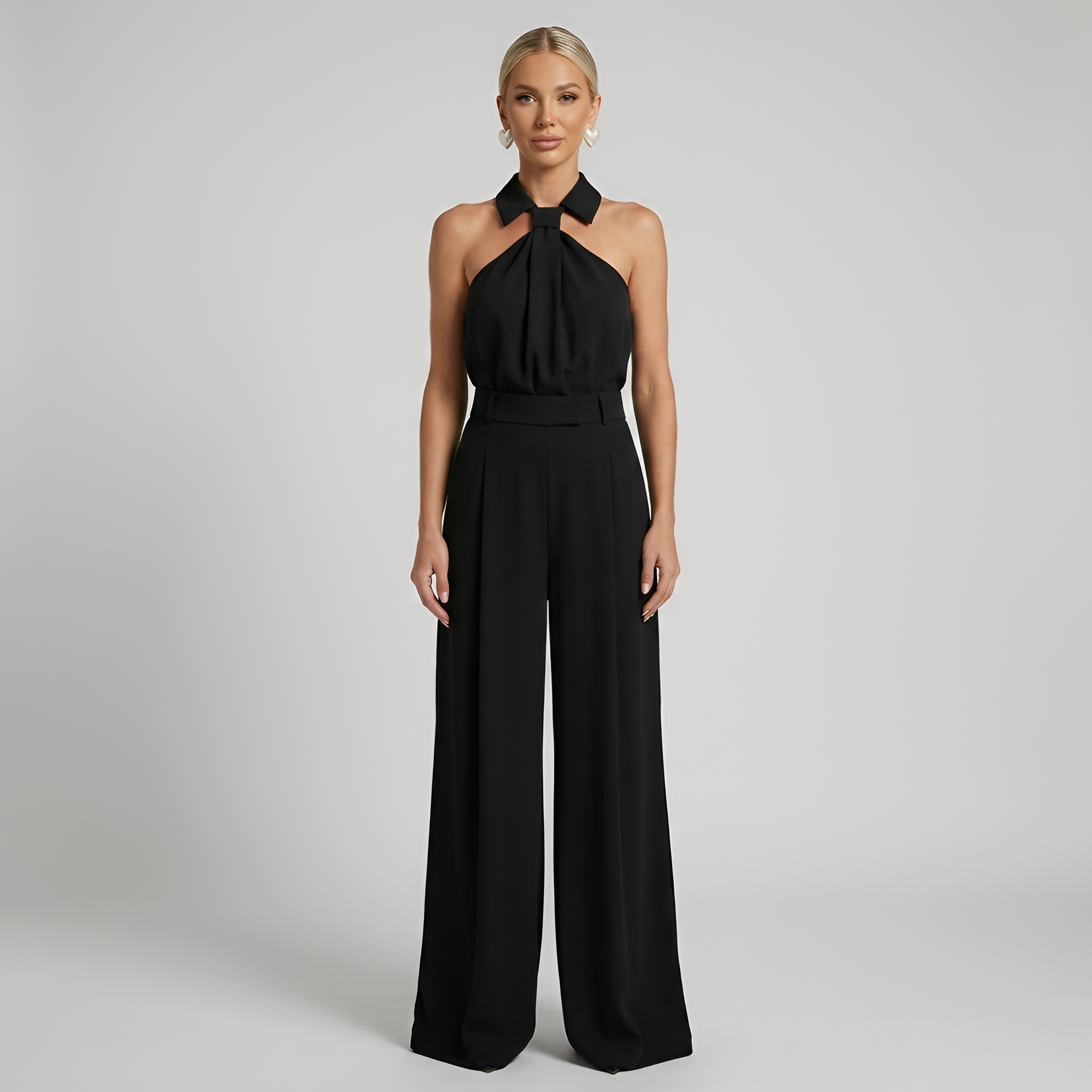 Kvinnors Jumpsuit Halter Neck med Vida Ben 5