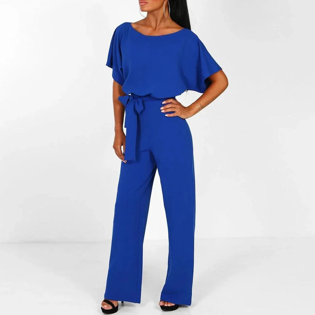 Kvinnors Jumpsuit Med Bälte Chic Stil 3