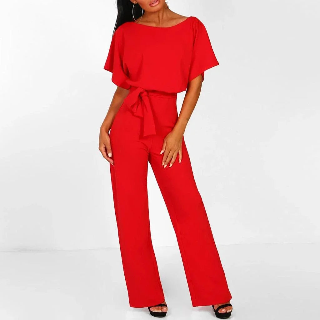 Kvinnors Jumpsuit Med Bälte Chic Stil 8