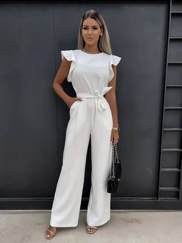 Kvinnors Jumpsuit Set med Volangärmar 3