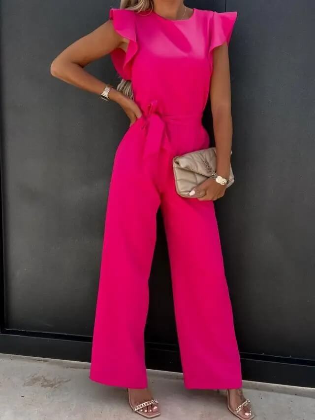Kvinnors Jumpsuit Set med Volangärmar 5