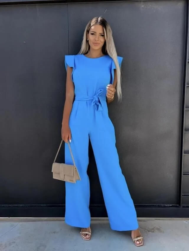 Kvinnors Jumpsuit Set med Volangärmar 8