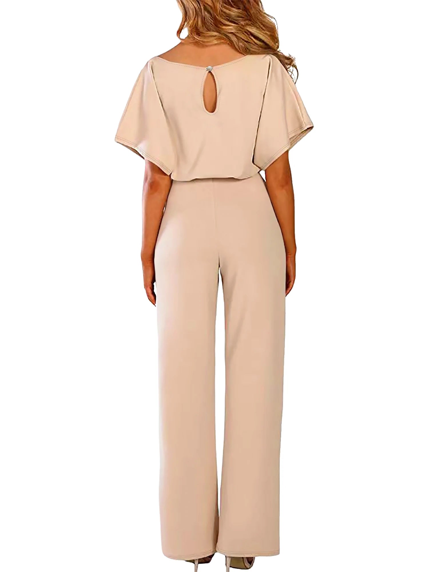 Kvinnors Jumpsuit med Bälte och Vida Ben Trendig Design 1