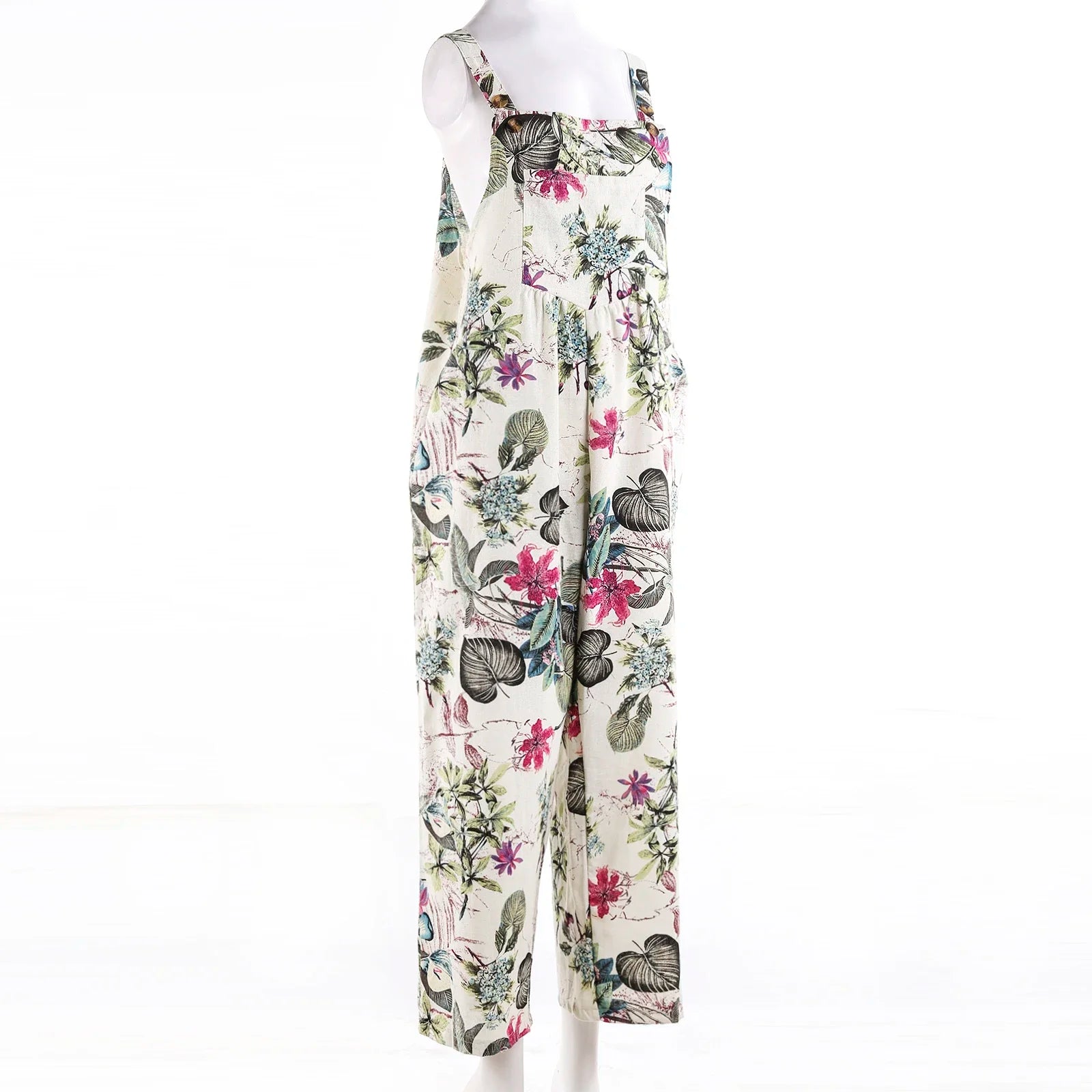 Kvinnors Jumpsuit med Blommönster och Fyrkantig Hals 2