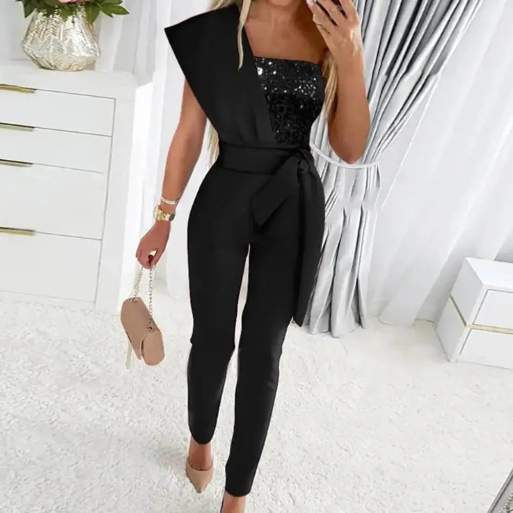 Kvinnors Jumpsuit med Patchworkdesign 1