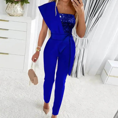 Kvinnors Jumpsuit med Patchworkdesign 2