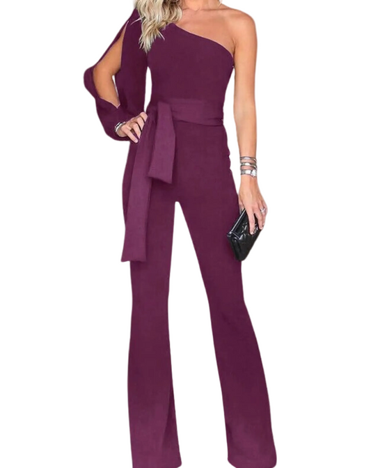 Kvinnors Jumpsuit med Rosettbälte 0