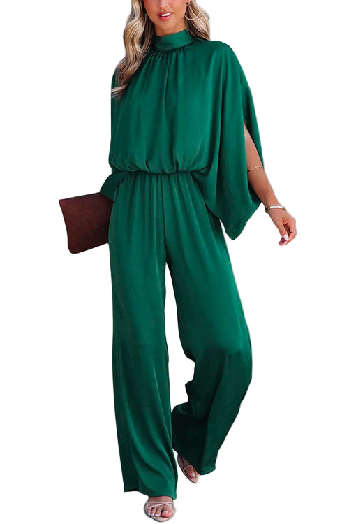 Kvinnors Jumpsuit med Stativkrage och Vida Ben 0