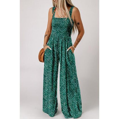Kvinnors Jumpsuit med Vida Ben och Blommönster 10