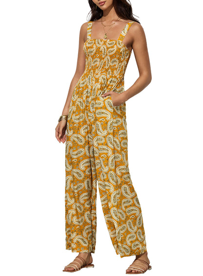 Kvinnors Jumpsuit med Vida Ben och Blommönster 3